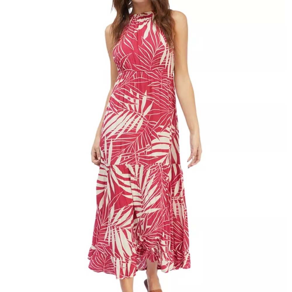 Roxy Pink Tropical Print Maxi Dress